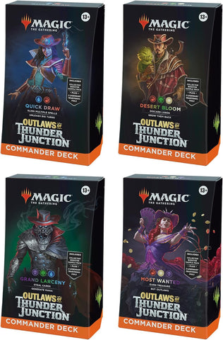 Juego de 4 mazos de Commander de MTG Outlaws of Thunder Junction (fecha de lanzamiento: 19 de abril de 2024)