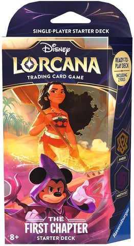 Baraja de inicio del primer capítulo de Disney Lorcana TCG Amber and Amethyst (fecha de lanzamiento en Australia: 1 de junio de 2024)