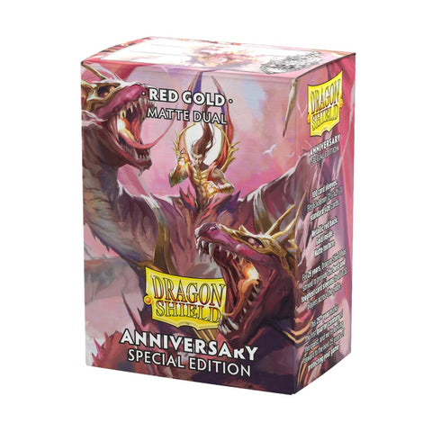 Dragon Shield: Sleeves – Matte Dual – Anniversary Special Edition: Pomegranate & Gold
