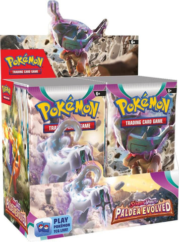 Caja de refuerzo de Paldea Evolved de Pokémon TCG Scarlet & Violet 2 (fecha de lanzamiento: 9 de junio de 2023)