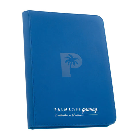 Carpeta de cartas coleccionables con cremallera y 9 bolsillos de la serie de coleccionistas Palms Off Gaming - AZUL
