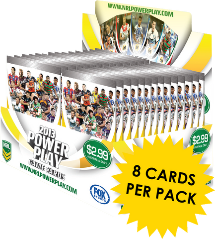 Exhibición de 24 paquetes de cartas Power Play de la Rugby League 2013