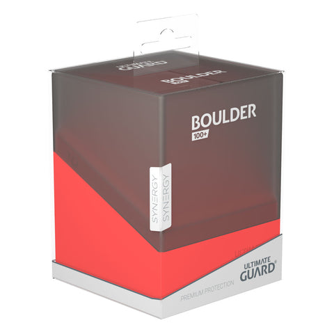 Caja de mazos de Ultimate Guard Synergy Boulder 100+ en negro y rojo