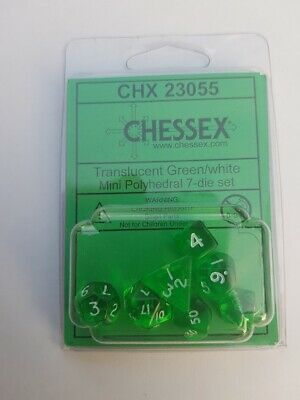 CHX 23055 Transparent Mini Green/White 7-Die Set