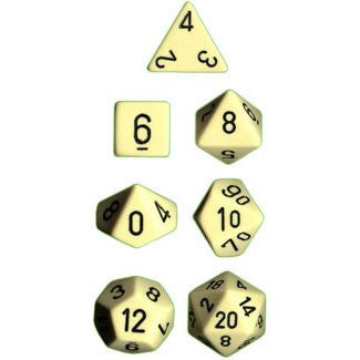 CHX 25400 Opaque Polyhedral Ivory/black 7-Die Set