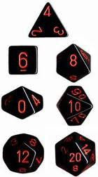 CHX 25418 Opaque Polyhedral Black/red 7-Die Set