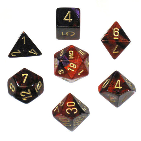 CHX 26426 Gemini Purple-Red w/gold 7-Die Set