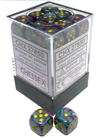 CHX 27850 Festive 36x 12mm D6 Mosaic Yellow