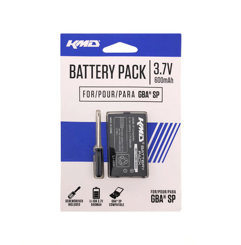 KMD Game Boy Advance SP Battery Rechargeable Lithium Ion with Screwdriver