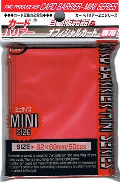 KMC SLEEVE METALLIC RED (50 SLEEVES/PACK) - MINI SIZE