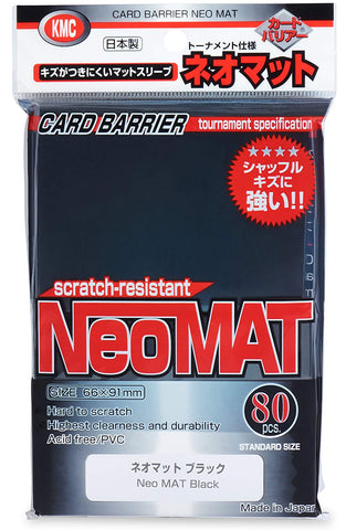 KMC Sleeve NEO MAT BLACK (80 SLEEVES/PACK) - STANDARD SIZE