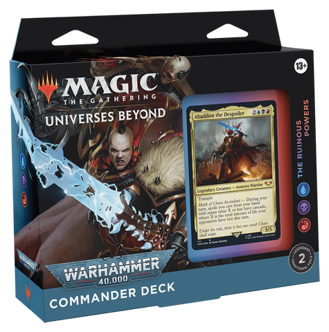MTG Universes Beyond: Warhammer 40,000 Commander Deck Regular Edition: The Ruinous Powers (fecha de lanzamiento: 7 de octubre de 2022)