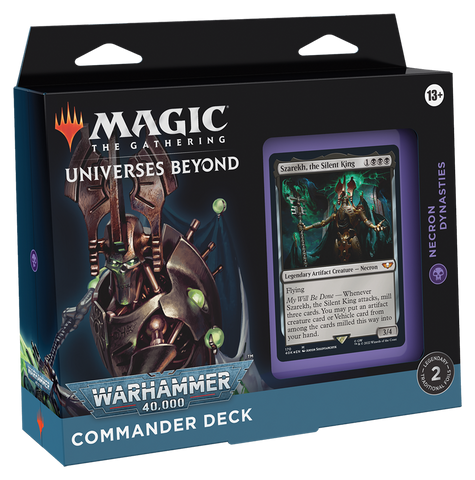 MTG Universes Beyond: Warhammer 40,000 Commander Deck Edición regular: Dinastías necronas (fecha de lanzamiento: 7 de octubre de 2022)