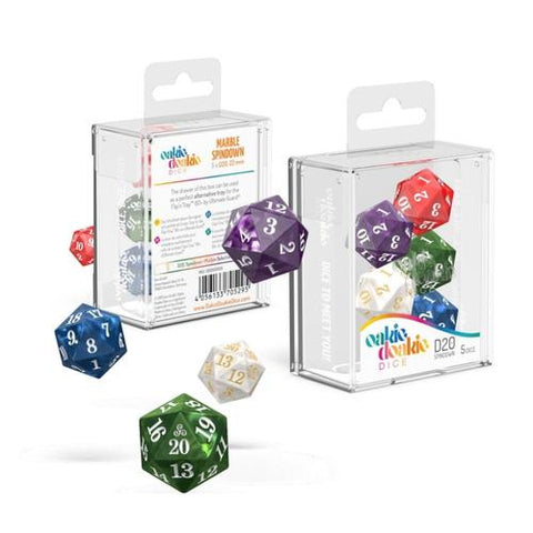 Dados Oakie Doakie D20 Spindown Selección de canicas de 22 mm (5)