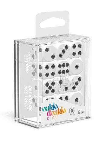 Oakie Doakie Dice D6 16 mm Solid - White (12)