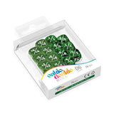 Dados Oakie Doakie D6 Marble / Gemidice Positivo y Negativo 12 mm Verde (14)