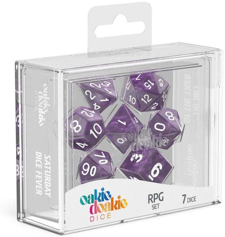 Oakie Doakie Dice RPG Set Mármol - Púrpura (7)