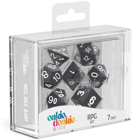 Oakie Doakie Dice RPG Set Solid - Black (7)