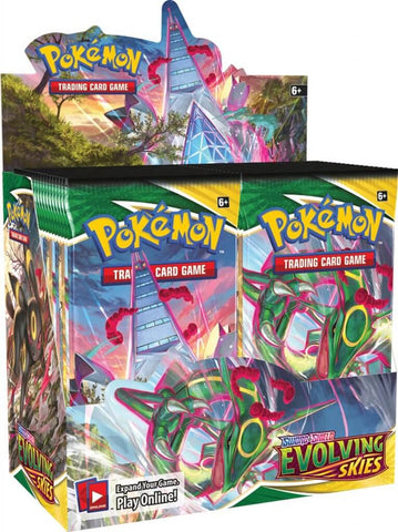 Caja de refuerzo de Pokémon TCG Sword and Shield Evolving Skies (fecha de lanzamiento: 10 de septiembre de 2021)