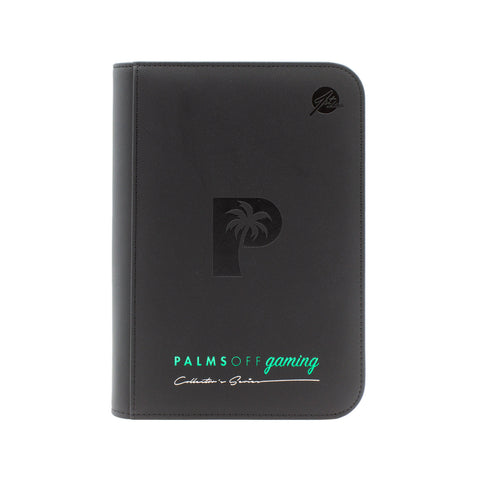 Carpeta de cartas coleccionables con cremallera y bolsillo de la serie 4 de Palms Off Gaming, color negro