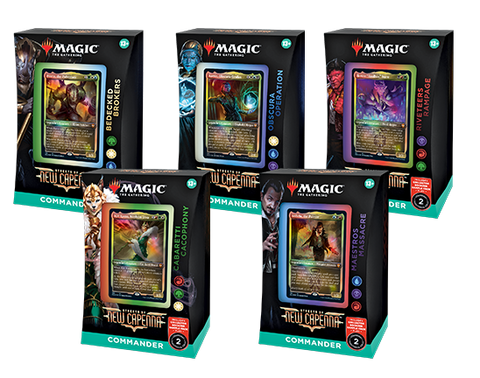 Juego de 5 mazos de Commander Streets of New Capenna de Magic the Gathering (fecha de lanzamiento: 29 de abril de 2022)