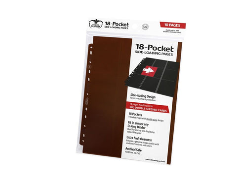Carpeta de 18 bolsillos Ultimate Guard con carga lateral, color marrón