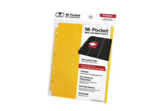 Carpeta Ultimate Guard de 18 bolsillos con carga lateral, color amarillo (10 páginas)