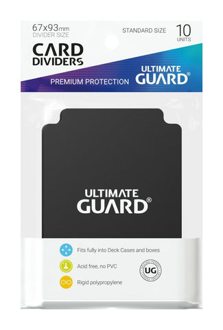 Divisores de cartas Ultimate Guard tamaño estándar negros (10)