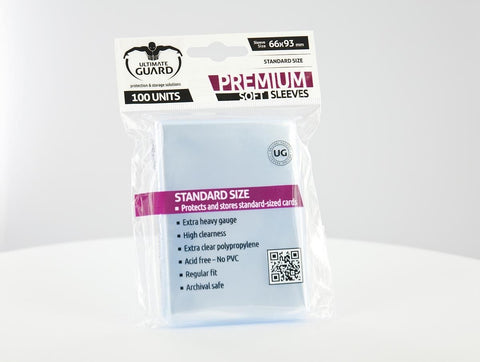 Ultimate Guard Premium Soft Sleeves Standard Size (66 x 93mm) Transparent (100)
