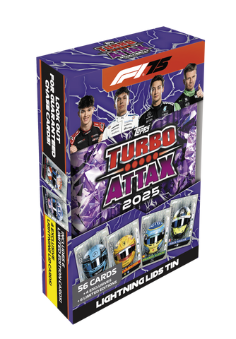 2025 Topps Turbo Attax Official Formula 1 Trading Card Game Mega Tin-Lighting Lids