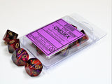 CHX 26226 Gemini Polyhedral Purple-Red/Gold Set of Ten d10s
