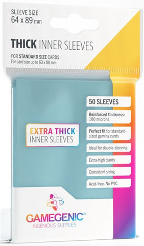Gamegenic Thick Inner Sleeves (Size 64mm x 89mm, 100 Sleeves Per Pack)