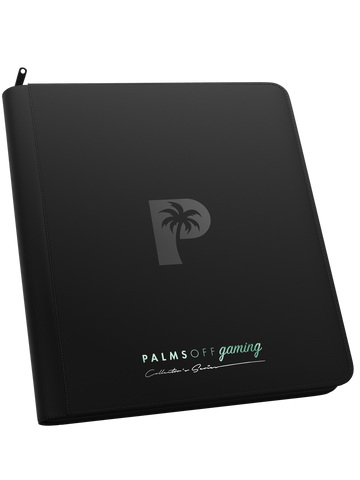 Palms Off Gaming - Collector's Series 12 Pocket SIDE LOADER Zip Trading Card Binder - BLACK