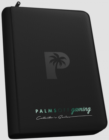 Palms Off Gaming - Collector's Series 4 Pocket SIDE LOADER Zip Trading Card Binder - BLACK