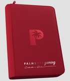 Palms Off Gaming - Collector's Series 4 Pocket SIDE LOADER Zip Trading Card Binder - RED