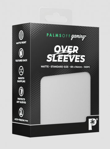 Palms Off Gaming - Premium Oversleeves - Standard Size - 100pc - CLEAR - Matte