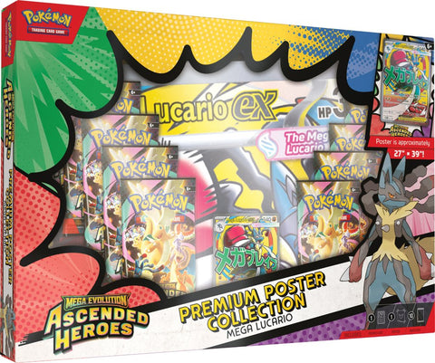 Pokémon TCG Mega Evolution Ascended Heroes Premium Poster Collection-Mega Lucario (Release Date 20 Mar 2026)