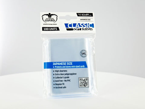 Ultimate Guard Japanese Size Sleeves – Precise-Fit Inner Sleeves – Transparent