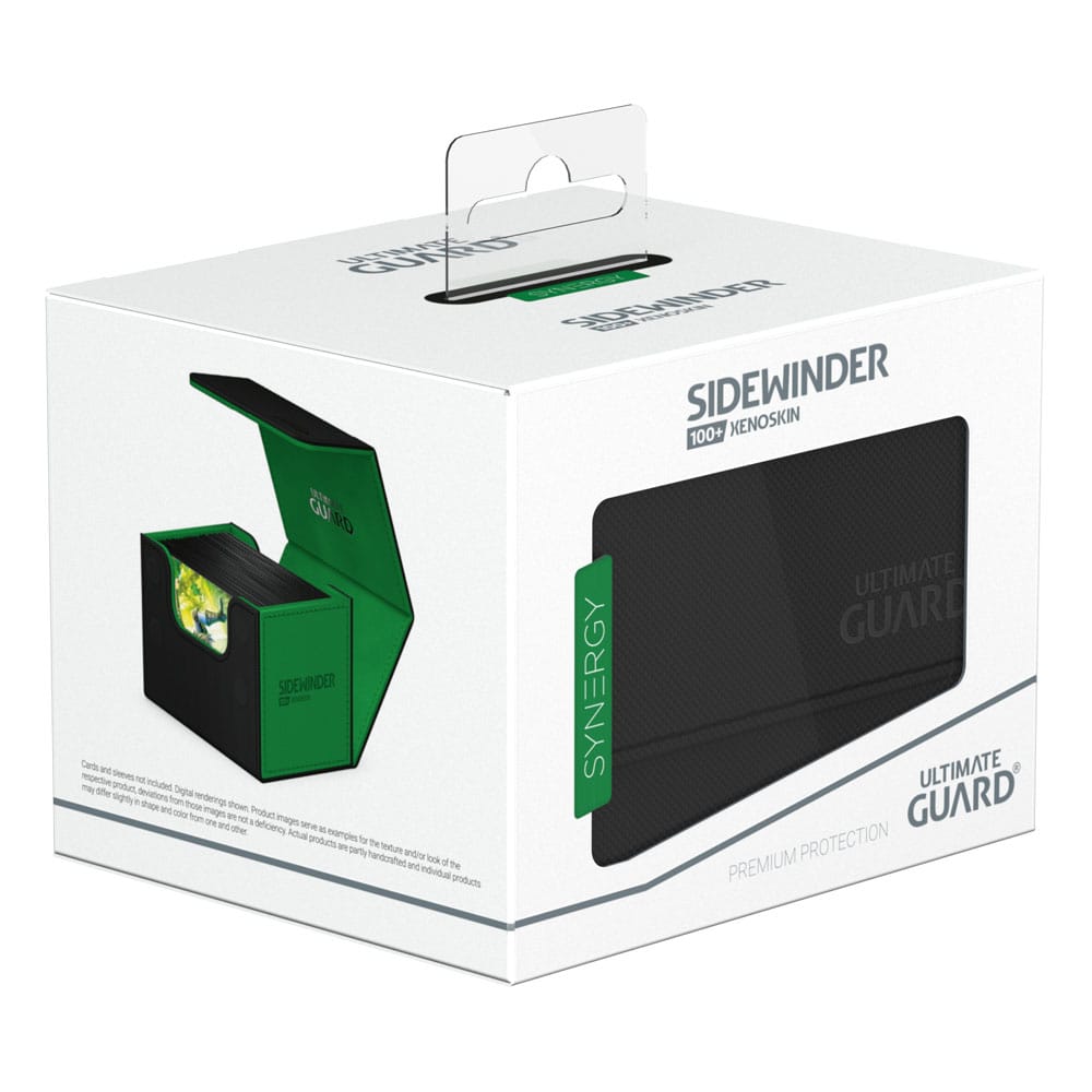 Ultimate Guard Synergy Sidewinder 100+ Black/Green Deck Box The Games