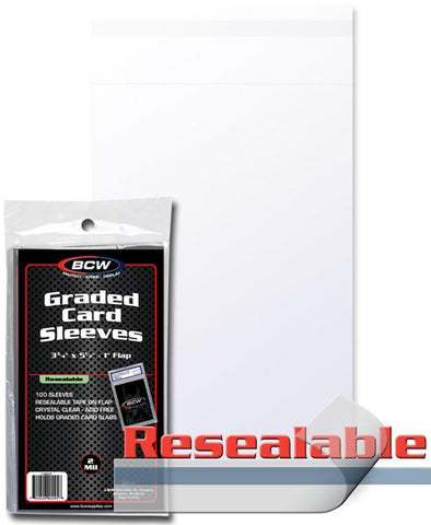 BCW Graded Card Sleeves Resealable (3" 3/4 x 5" 1/2)