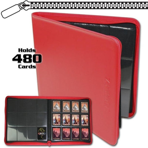 BCW Zipper Folio 12-Pocket - Lx - Red