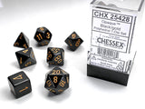 CHX 25428 Opaque Polyhedral Black/gold 7-Die Set