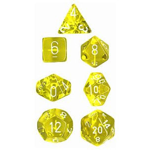 CHX 23002 Translucent Polyhedral Yellow/white 7-Die Set