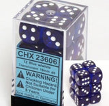CHX 23606 Translucent 16mm d6 Blue/white Block (12 ) Dice