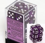 CHX 23607 Translucent 16mm d6 Purple/white (12) Dice