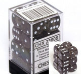 CHX 23608 Translucent 16mm d6 Smoke/white Block (12 ) Dice