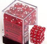 CHX 23804 Translucent 12mm d6 Red/white Dice