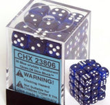 CHX 23806 Translucent 12mm d6 Blue/white Dice