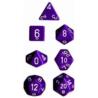 CHX 25407 Opaque Polyhedral Purple/white 7-Die Set