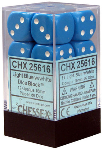 CHX 25616 Opaque 16mm Light Blue White 12x D6